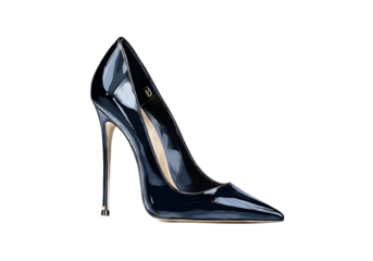 Elegant black high heel shoe fashion illustration, On Transparent Background