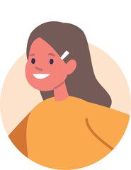 Pretty female student avatar vector illustration