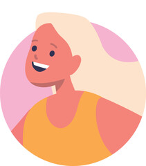 Happy excited girl kid character