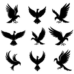 Obraz premium A collection of whimsical and artistic bird doodles in a high quality editable format