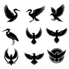 A modern collection of high quality editable Scandinavian-inspired bird art graphics