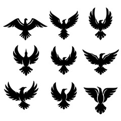 An artistic collection of bird designs for creating stunning, well editable wall art