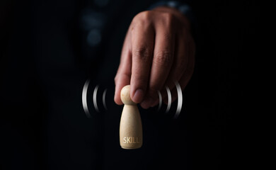 Skill development in action focused hand movements indoor setting photography dark background...