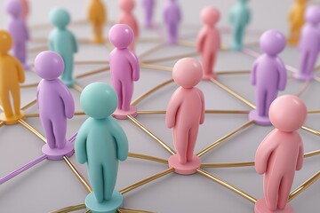 A colorful representation of interconnected people symbolizing social networks and community building.