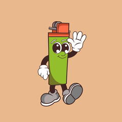 Retro character design of friendly lighter