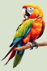Fototapeta premium parrot on a branch