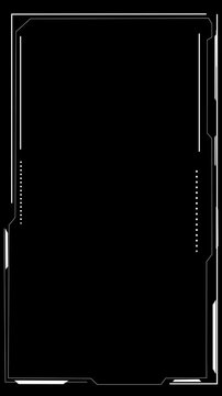 Futuristic network digital space display interface template basic geometry line element. Video template widescreen, Sci fi futuristic user interface, HUD frame design, Technology abstract background