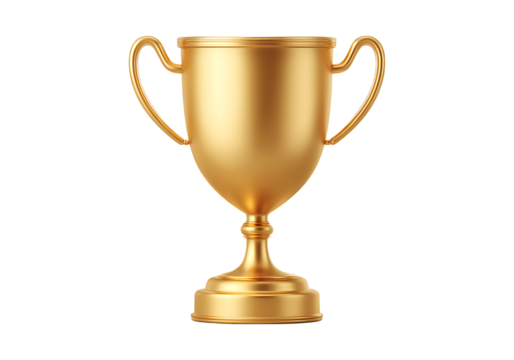 Gold trophy cup award winner success achievement, On Transparent Background