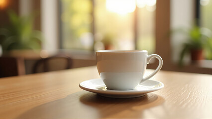 Coffee Break: A Simple Cup on Wooden Table &ndash; Relax and Recharge