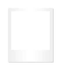 Blank white instant photo frame template isolated on transparent background mockup for memory preservation nostalgia scrapbooking photography design printable content layout retro snapshot style