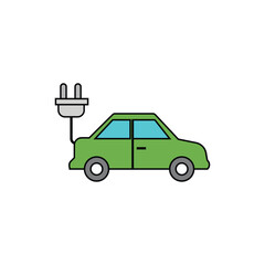 Electric car with charging cable port