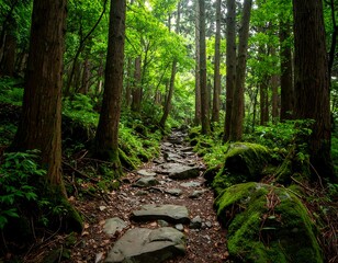 Lush forest path