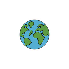 Planet Earth with green continents