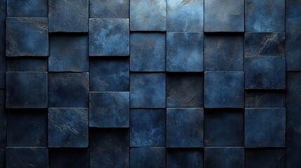 Dark blue, textured square blocks