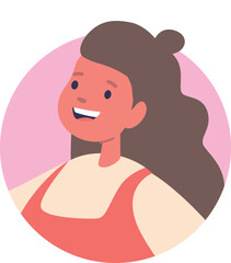 Pretty smiling girl preschooler vector illustration