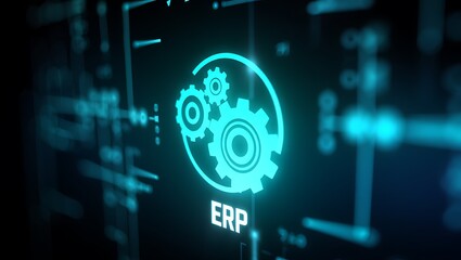 Erp System Integration Digital Technology Concept