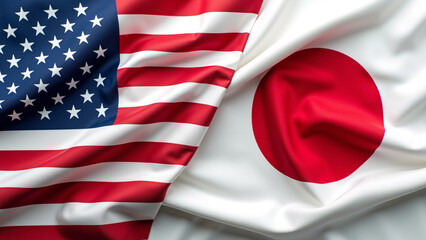 USA and Japan flag together