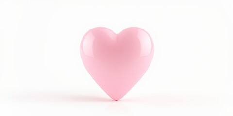3D Pink Heart Illustration.  Modern and Stylish Heart Shape for Creative Applications.