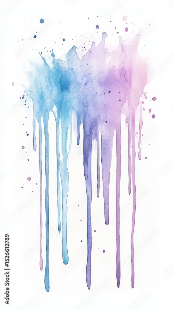 Poster dripping paint splashes in serene indoor studio setting
