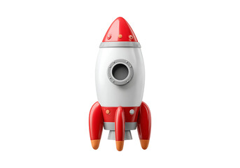 Cartoon rocket ship ready for launch space exploration adventure, On Transparent Background