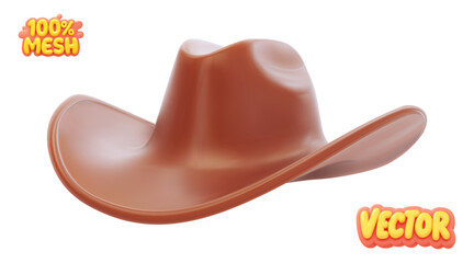 Vector realistic isolated cowboy hat on white background.