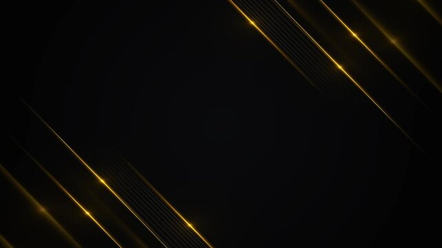 Luxury vip backdrop Digital golden frame shiny wavy lines Abstract background animation. 3D 4K glittering shiny gold particles falling stars. luxury shiny glamorous awards ceremony performance motion