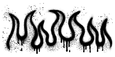 Spray Painted Graffiti Fire flame Sprayed isolated with a white background. Vector illustration.