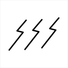 Lightning, electric power icon. Energy and thunder electricity symbol. Lightning bolt sign in the circle.
