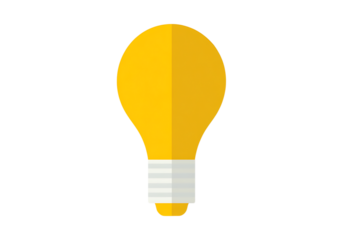 Bright yellow lightbulb idea innovation concept design, On Transparent Background