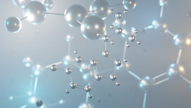 5-chloro-amt molecular structure, 3d model molecule, serotonin-dopamine releasing agents structural chemical formula view from a microscope
