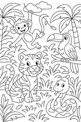Coloring page for children. Beautiful illustration for coloring book.