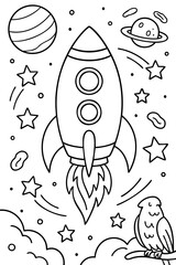 Coloring page for children. Beautiful illustration for coloring book.