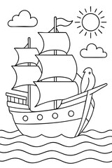 Coloring page for children. Beautiful illustration for coloring book.