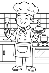 Coloring page for children. Beautiful illustration for coloring book.