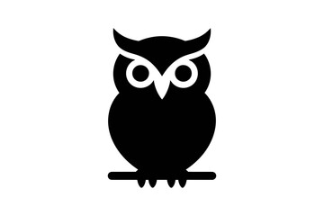 Owl silhouette vector illustration clip art icon