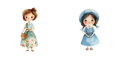 midwife watercolor vector illustration