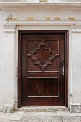 old wooden door in the old town