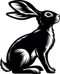 Black Silhouette of a Rabbit