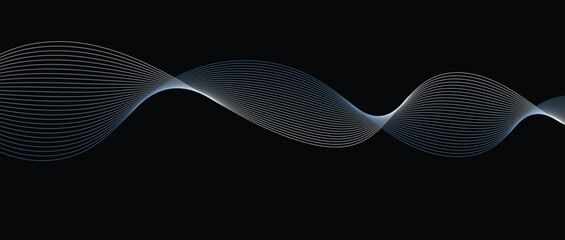 Abstract wave lines in blue gradient on minimalist background. Futuristic and dynamic look, perfect for tech, digital, and modern design projects.