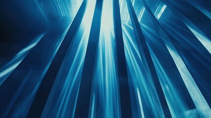 Fototapeta premium Abstract design with radiating blue beams.