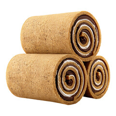 Delicious Chocolate and Cream Filled Swiss Rolls Stacked High Sweet Treat Bakery Pastry Dessert