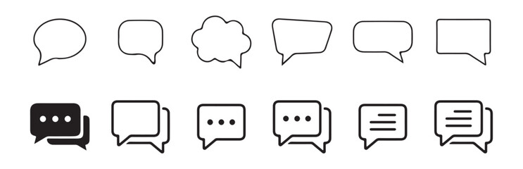 Chat speech bubble design icon set. Speech bubble icons on white background. Vector illustration eps  10