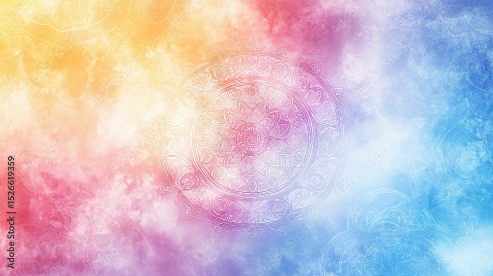 Aufkleber Serene Mandala Abstract Design Element in Digital Art