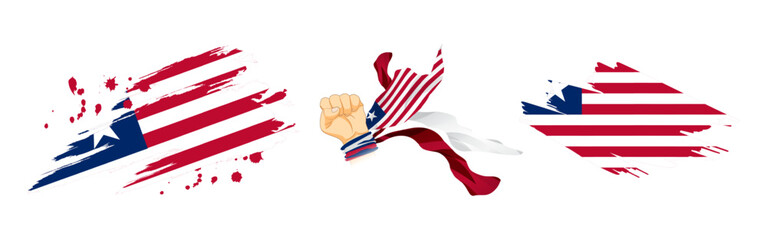 Vector illustration of Liberia flag composition on transparent background