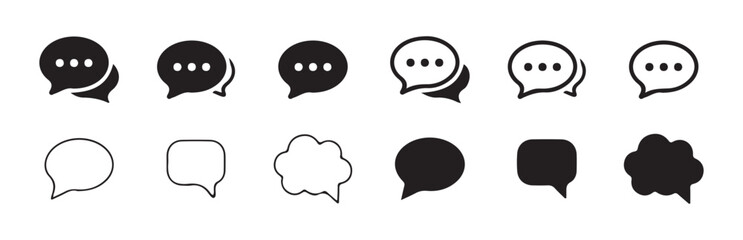Chat speech bubble design icon set. Speech bubble icons on white background. Vector illustration eps  10