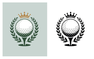 Royal Golf Laurel Emblem Logo