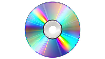 Isolated CD Disc with Reflective Surface on Transparent Background – Digital Media Storage, Optical Disc Technology

