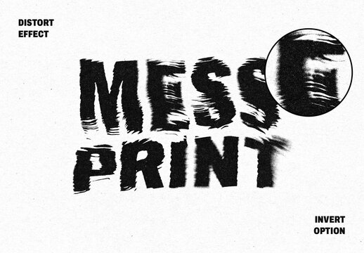 Distort Print Text & Logo Effect Mockup