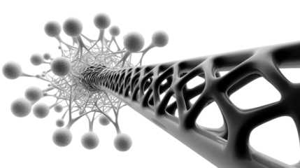 Abstract Neuron: A close-up view of a complex neural structure or artistic representation, conveying the intricate beauty of scientific concepts. 