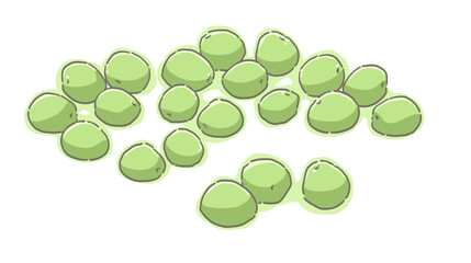 たくさんの青梅のイラスト